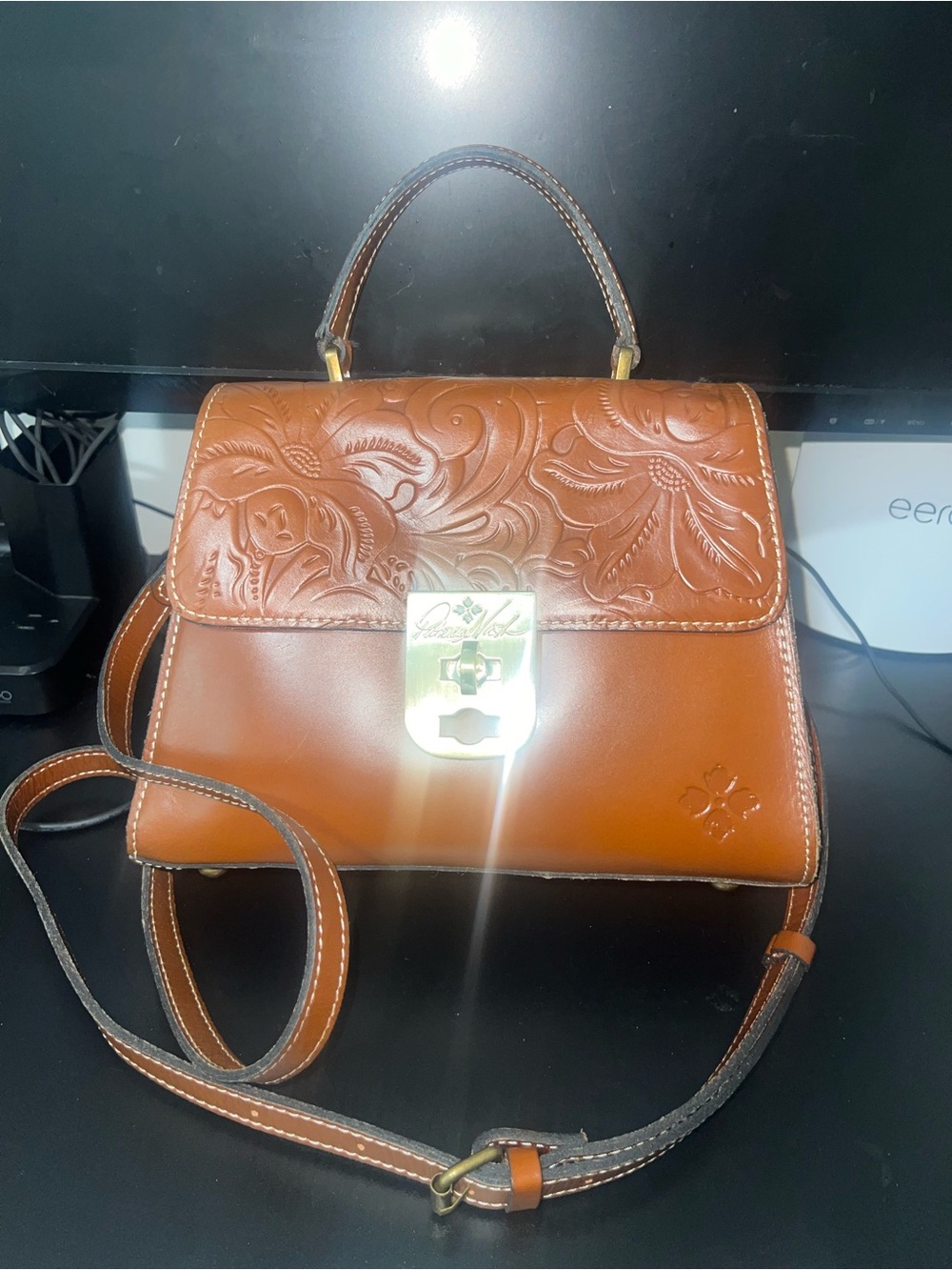 Patricia Nash Tooled Chauny Satchel Hand Bag Florence Leather